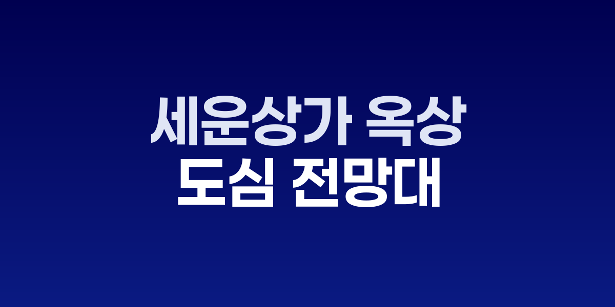 세운상가 옥상에서 바라본 을지로와 청계천 일대의 도시 스카이라인
