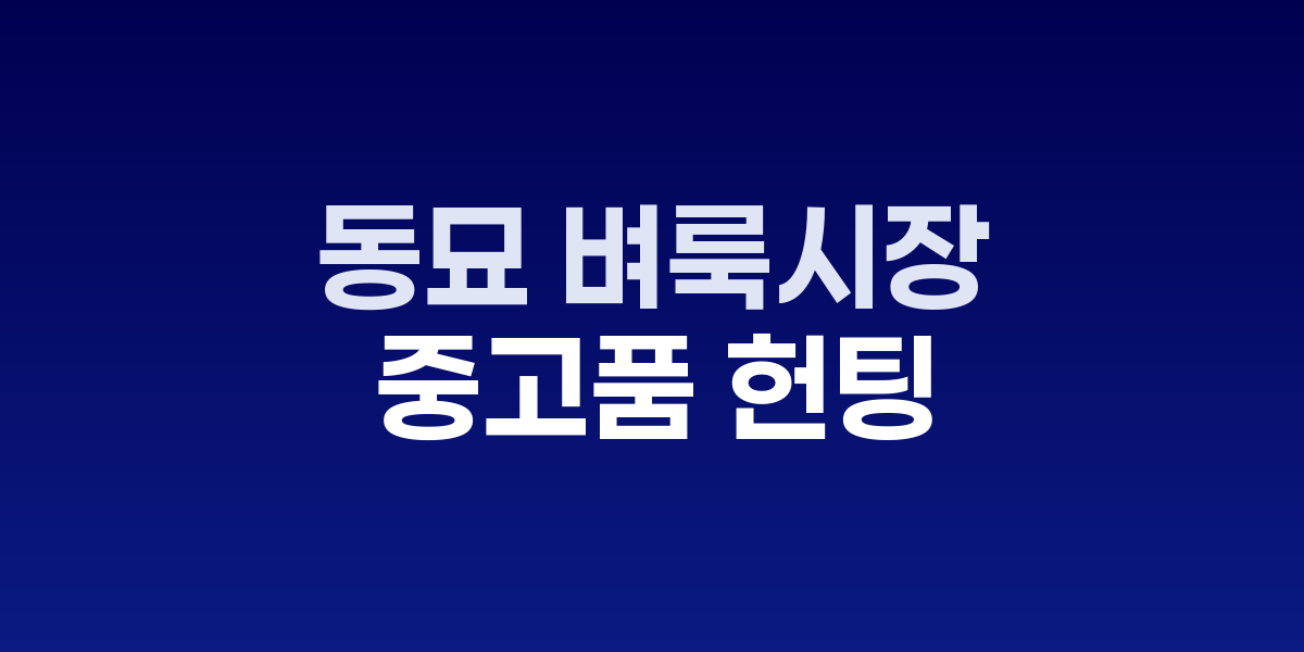 동묘 벼룩시장의 수많은 중고품들이 펼쳐진 노점들과 흥정하는 사람들