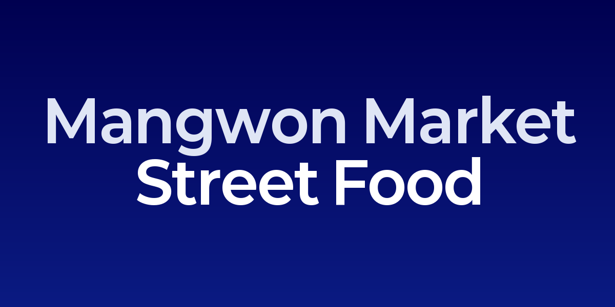 Traditional market stalls with street food leading toward Han River park with cyclists and sunset views