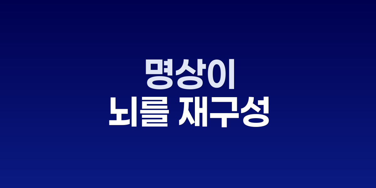 명상을 하고 있는 사람과 뇌 신경망 그래픽