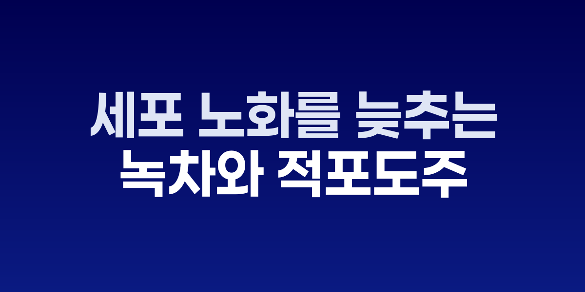 녹차와 와인이 함께 놓여 있는 컵