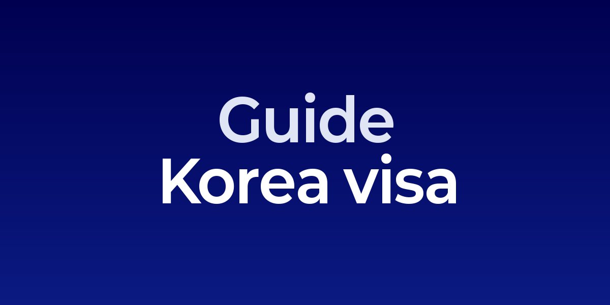 Korea visa classification chart with different visa types and requirements