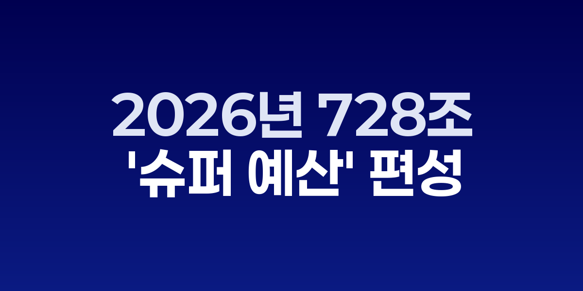 정부 예산안 728조 원 발표 인포그래픽