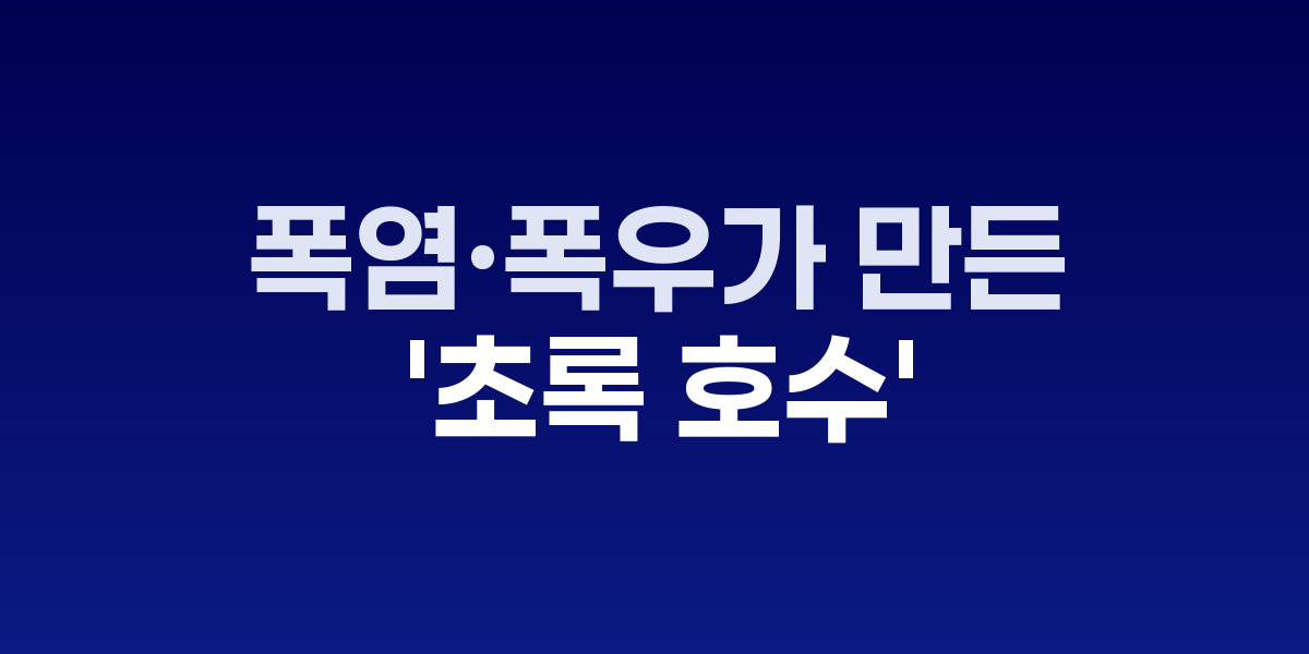 녹조로 초록색을 띠는 강과 호수의 모습