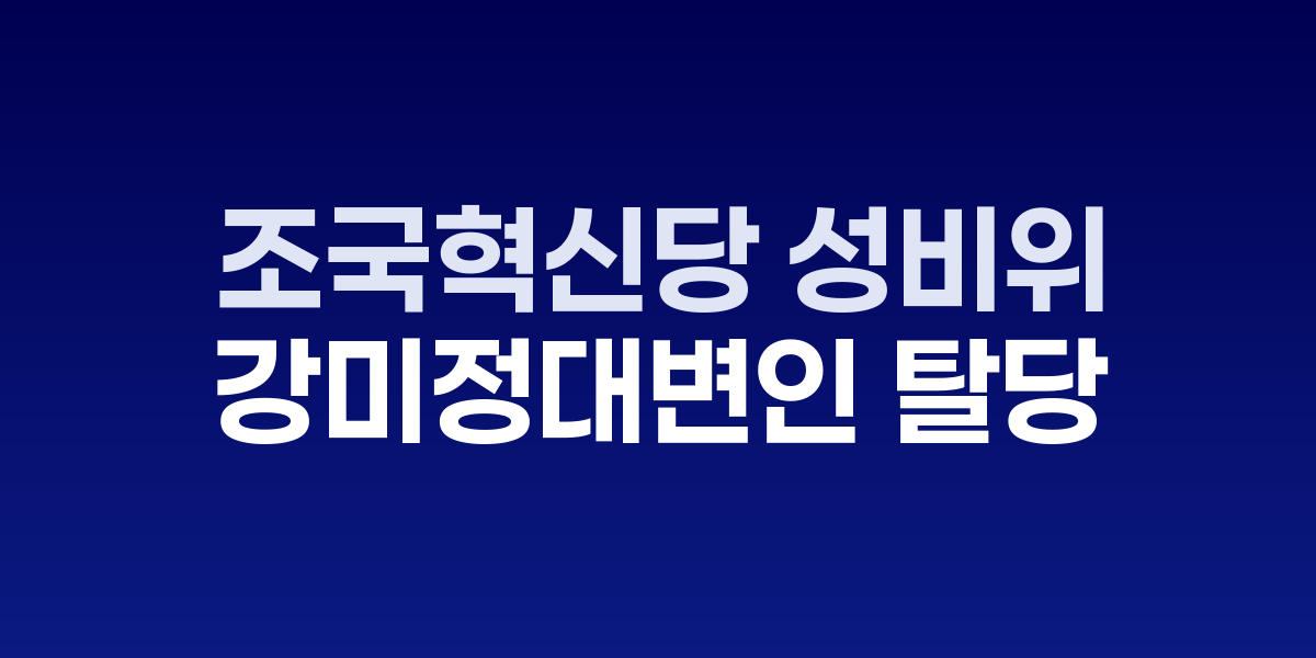 강미정 조국혁신당 대변인 탈당 기자회견 장면