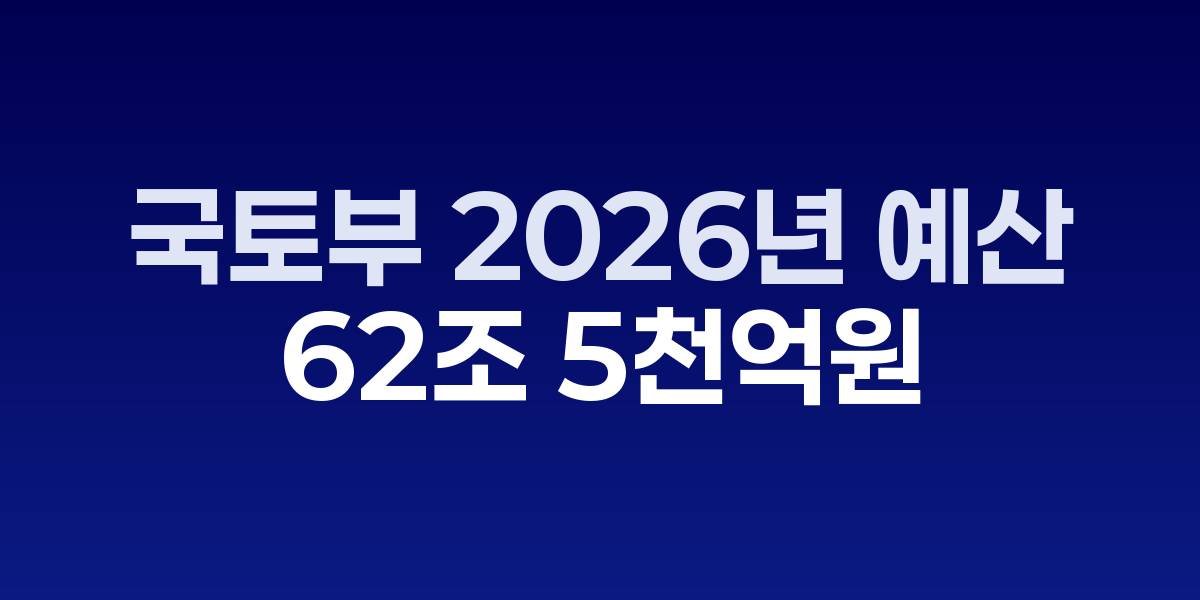 국토교통부 2026년 예산안 발표 자료와 문성요 기획조정실장