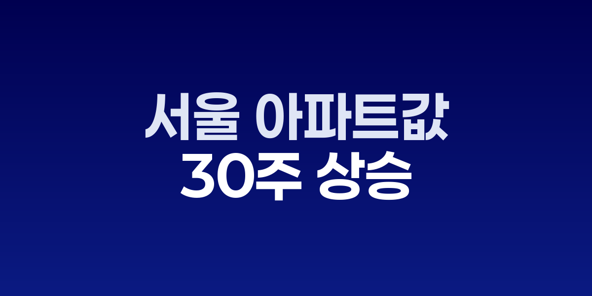 서울 아파트 가격 상승 추이를 보여주는 차트