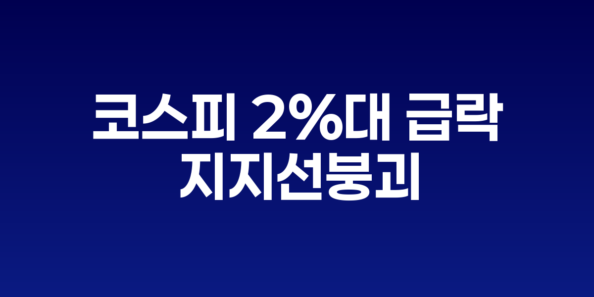 코스피 급락을 보여주는 주식 차트와 하락하는 그래프