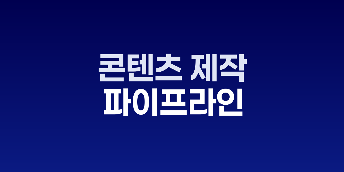 AI 기반 콘텐츠 제작 자동화 파이프라인 개념도